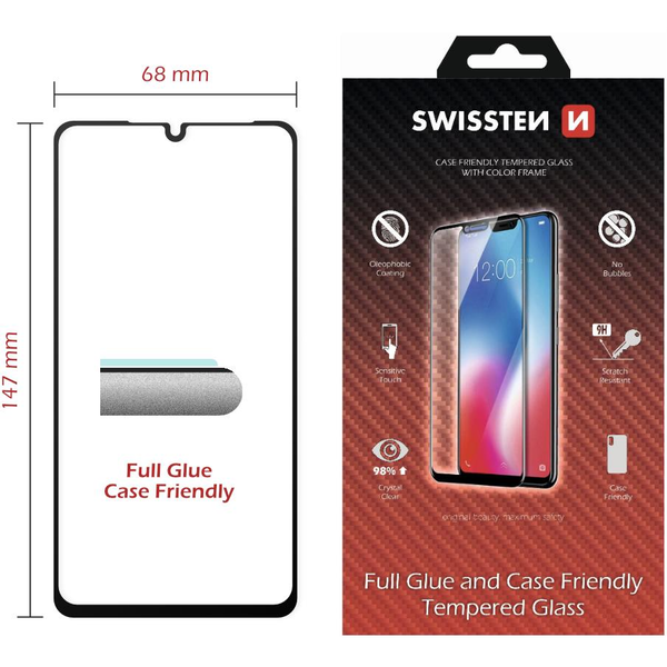 Swissten Full Glue Huawei P30 Lite 3D üvegfólia - fekete
