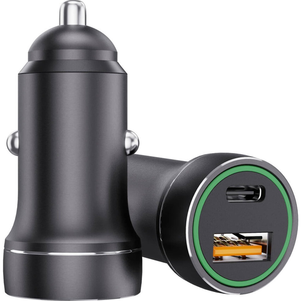 Jellico avtopolnilec F4 3.0A PD 20W Type C  / USB A adapter - črn
