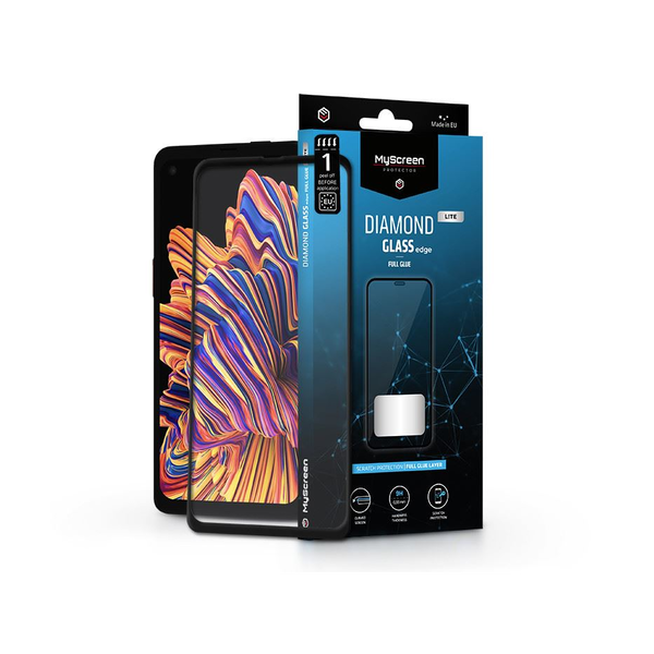 Samsung G715F Galaxy Xcover Pro закален стъклен протектор за екран - MyScreen Protector Diamond Glass Lite Edge2.5D Full Glue - черен