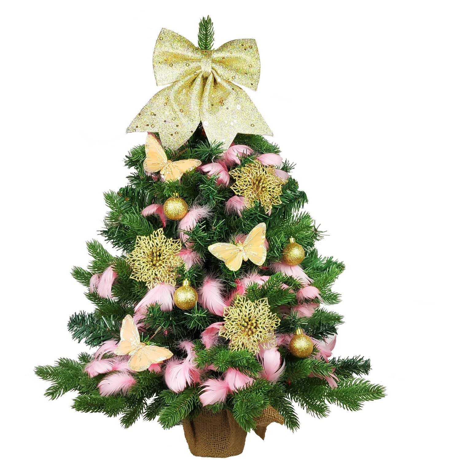 LAALU karácsonyfa LED fényekkel díszítve - A luxus érintése, 29 dísz, 60 cm (LAU-2211-OZM-60B)
