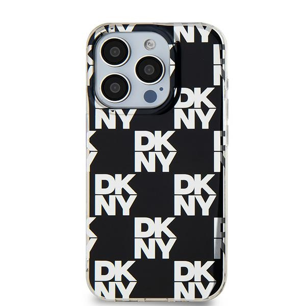 DKNY iPhone 14 Plus / 15 Plus MagSafe Kockás IML Mono mintázat Műanyag Telefon tok - Fekete (DKHCP15MHDLCEK)