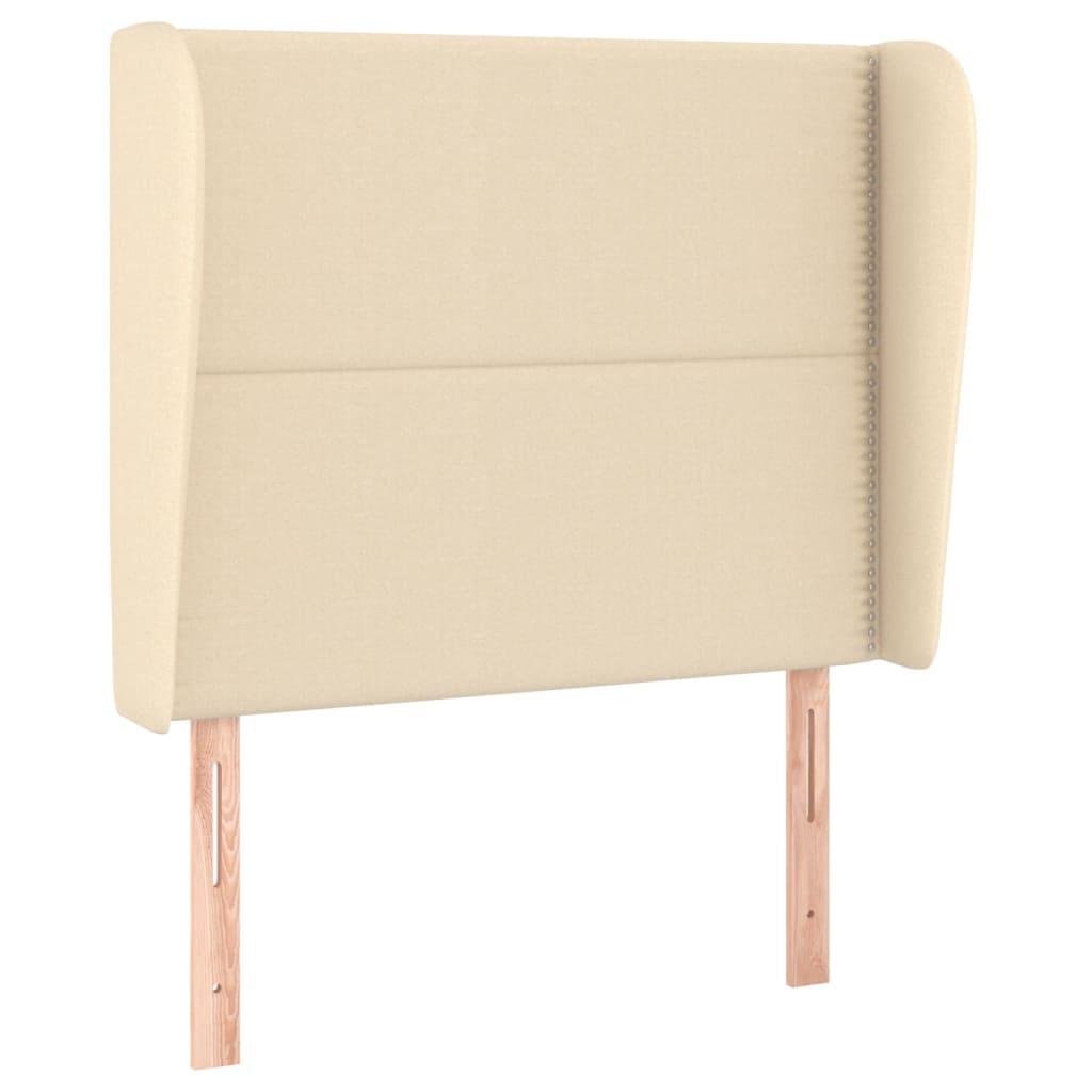 krémszínű szövet fejtámla szárnyakkal 103 x 23 x 118/128 cm (3117811)