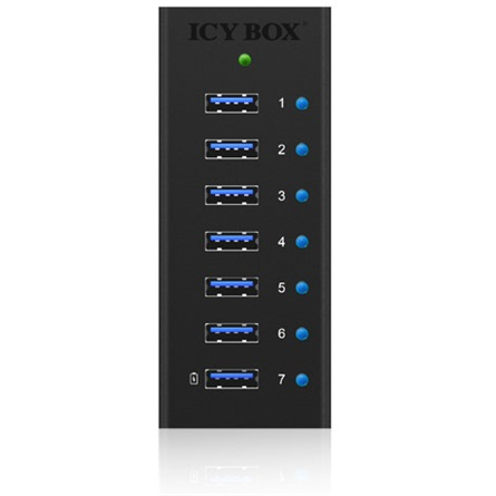 Raidsonic ICY BOX 7 portos USB3.0 HUB táppal (IB-AC618)