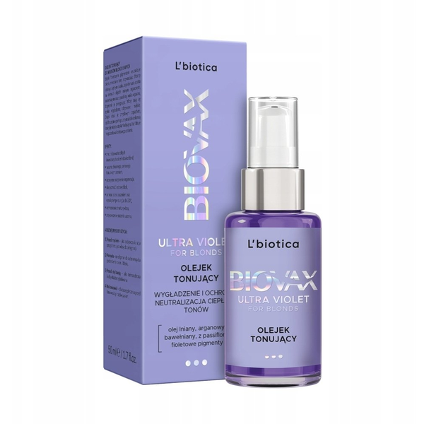 L'biotica Biovax Ultra Violet színező olaj szőke hajra 50 ml