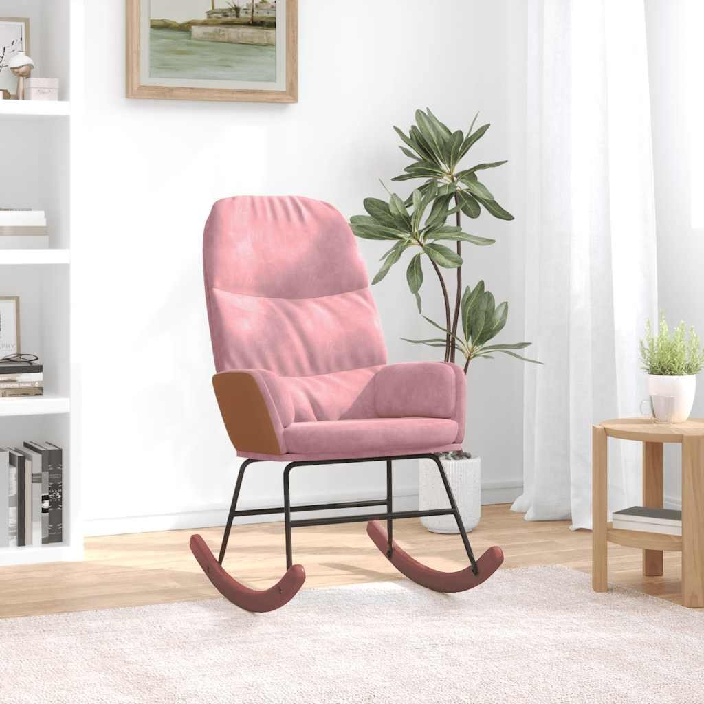 rózsaszín bársony hintaszék (4102625)