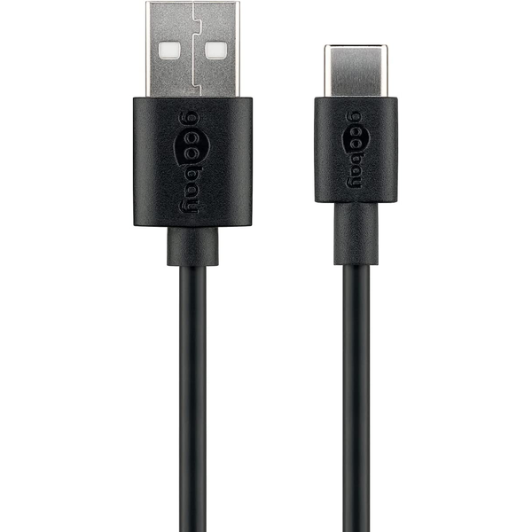 Goobay 38675 USB apa - USB-C apa Adat és töltőkábel (0.1m)
