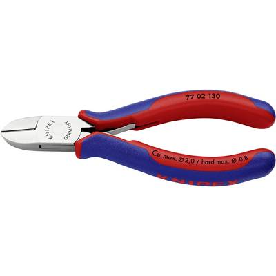 Електронни странични щипки, мека/средна/твърда тел макс.: O 2/1.5/0.8 mm, Knipex 77 02 130 (77 02 130)