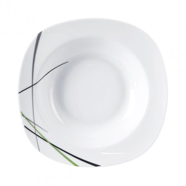 Orion Szögletes porcelán mélytányér GREEN (128255)