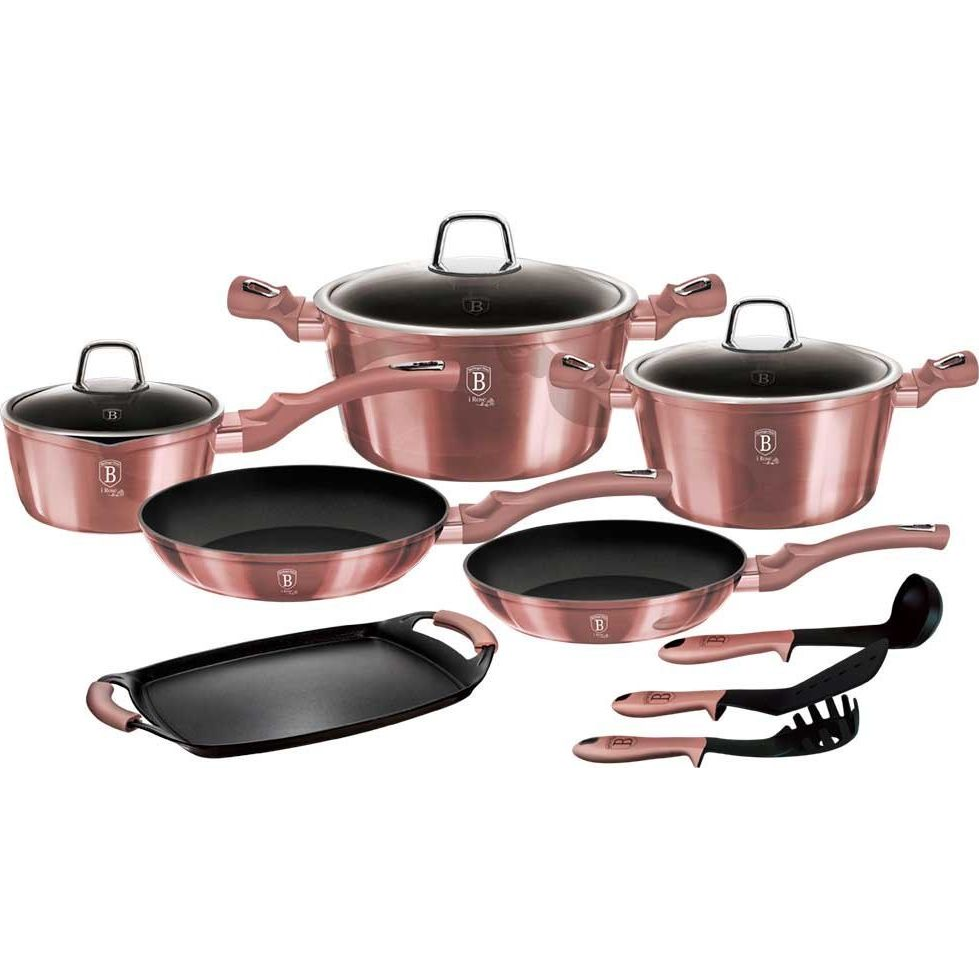 BerlingerHaus BH/6044 I-Rose Collection Edénykészlet - Kovácsolt Alumínium, Metál Pink (BH-6044)