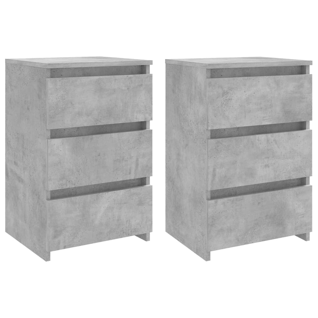 2 db betonszürke forgácslap éjjeliszekrény 40 x 35 x 62,5 cm (806220)