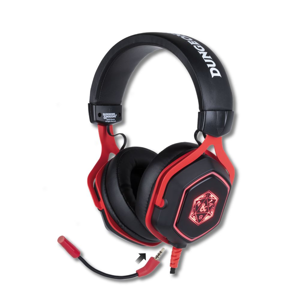 Konix KX DND D20 7.1 GAMING HEADEST Headset Ledningsført Spil USB Type-A Sort, Rød