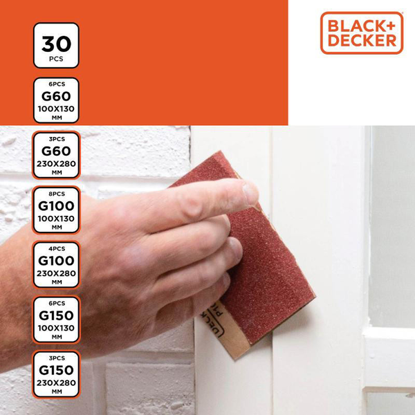 Black & Decker Black&Decker, Csiszolópapír Szett, 30db-os 6 méret (33238784)