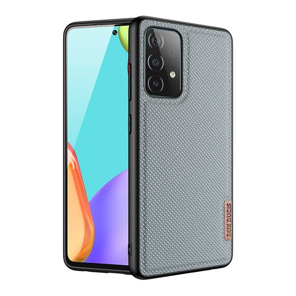DUX DUCIS FINO szilikon telefonvédő (műanyag belső, közepesen ütésálló, rács minta) SZÜRKE [Samsung Galaxy A72 5G (SM-A726F)] (5996591046303)