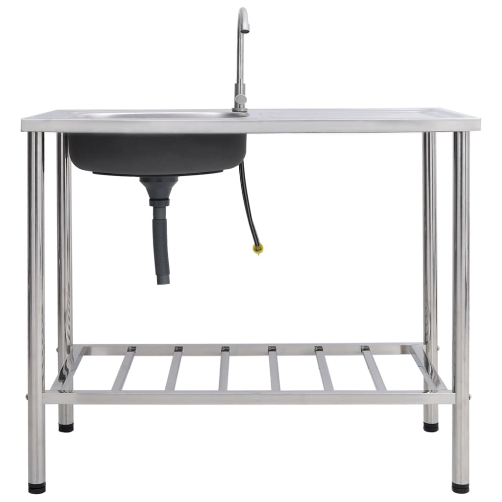 egymedencés rozsdamentes acél kempingmosogató (151214)