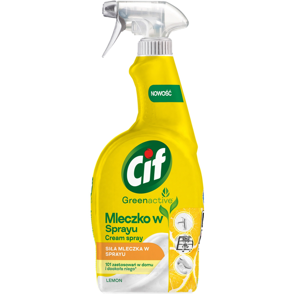 Čisticí mléko Cif citron 750 ml v lahvi s rozprašovačem