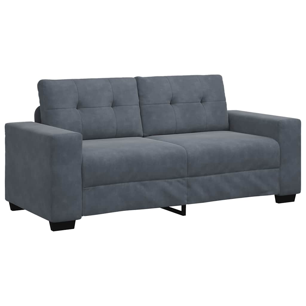 sötétszürke bársony loveseat kanapé 140 cm (4105123)