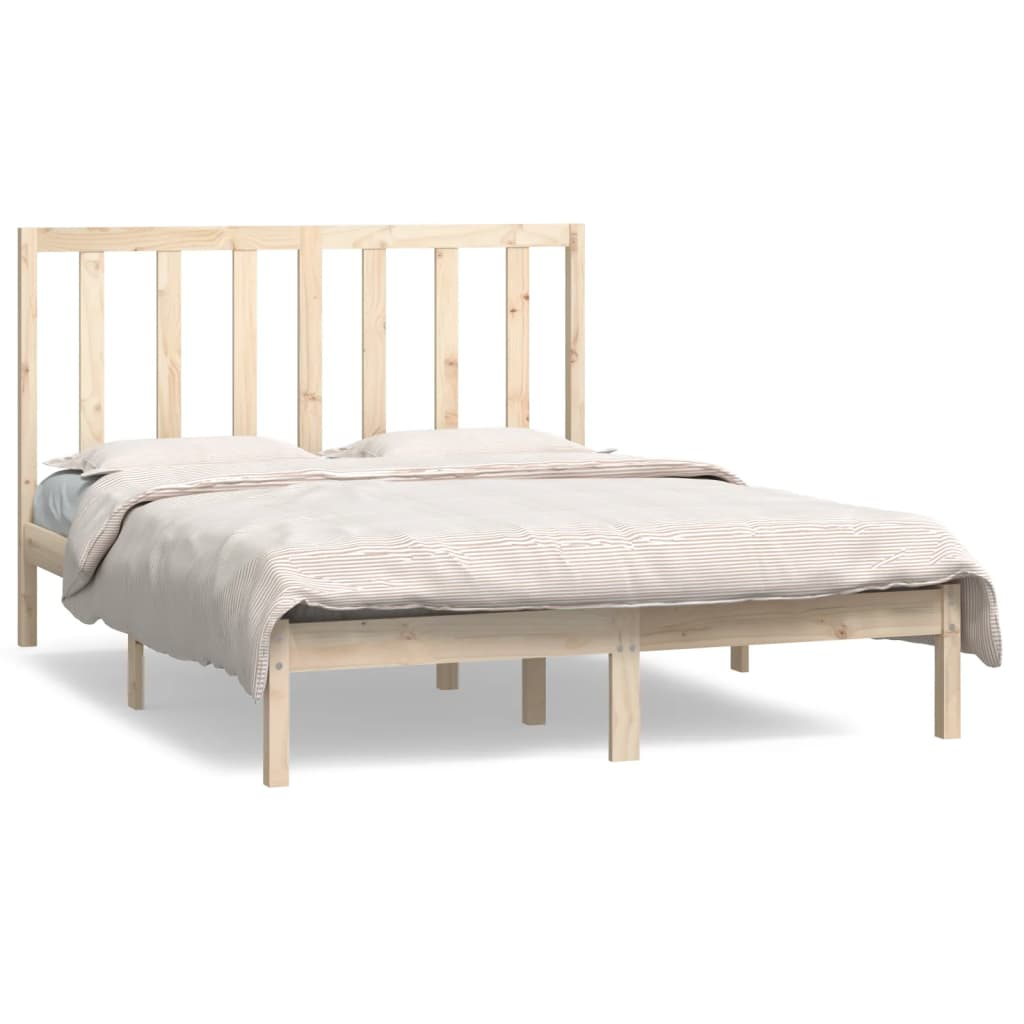 tömör fenyőfa ágykeret 135x190 cm (4FT6 Double) (3106613)