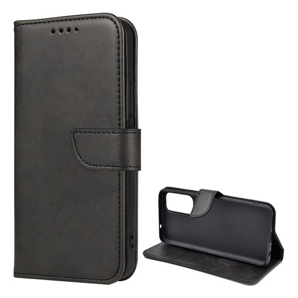 Калъф стоящ, кожен ефект (FLIP, странично отваряне, функция за настолен държач, премиум) ЧЕРЕН [Oppo Reno 5 5G] (5996591129709)