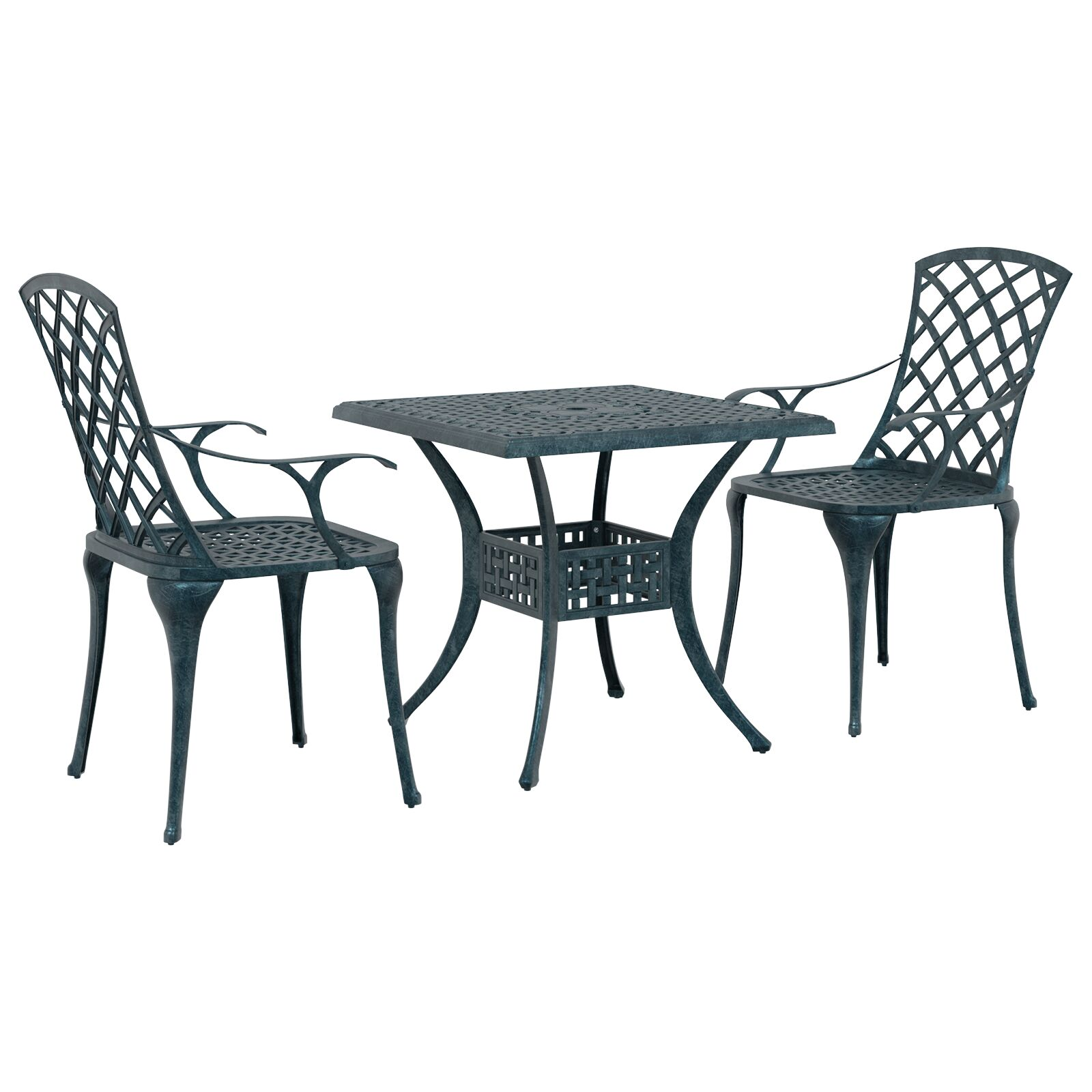 5 részes kültéri étkezőgarnitúra 80x80x72 öntött alumínium (3360092)