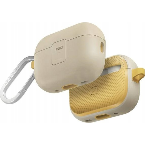 UNIQ Clyde Apple AirPods Pro 2 tok karabinerrel, bézs-sárga SP112915