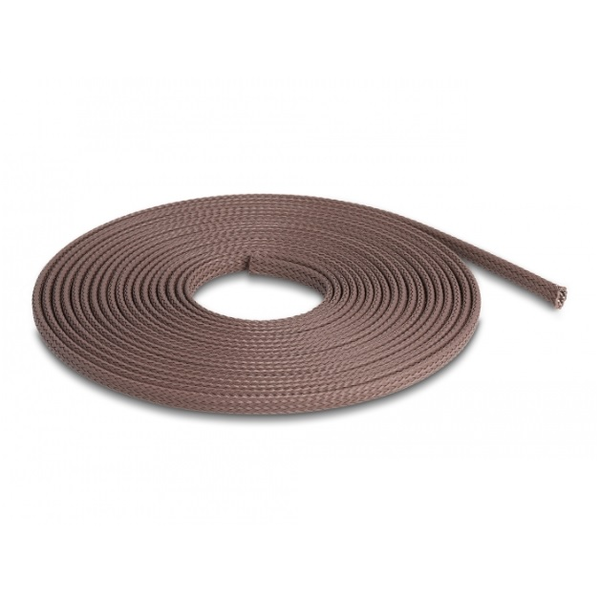 DELOCK Geflechtschlauch nagerfest dehnbar 5 m x 6 mm braun