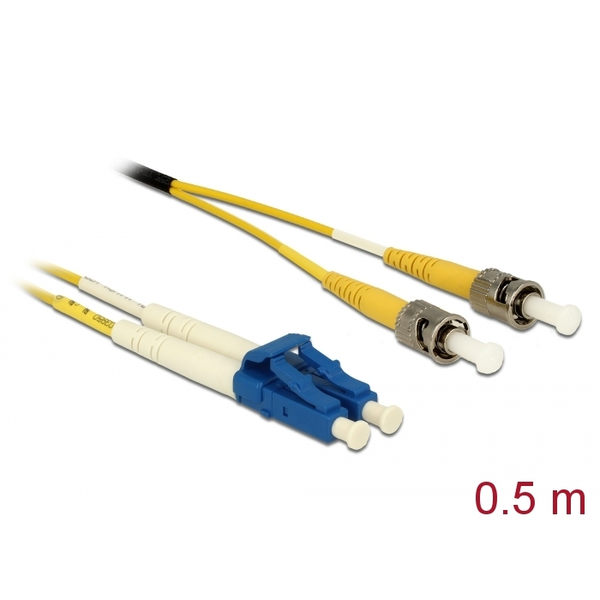 Delock Kabel Lichtwellenleiter LC > ST Singlemode OS2 0,5 m