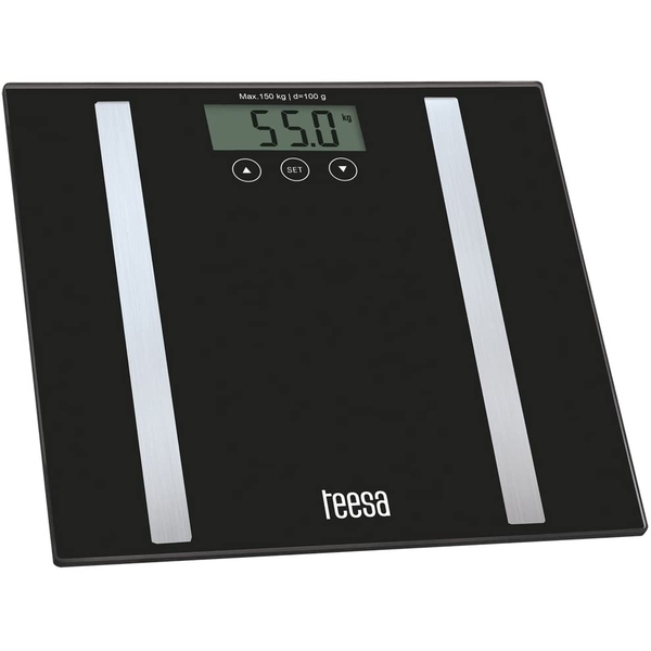 Кантар TEESA TSA0802, 150 кг макс тегло, Черен