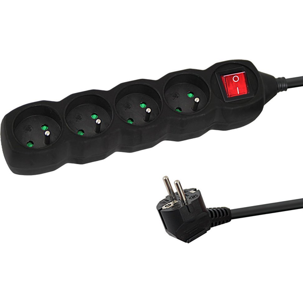 Napájacia lišta Esperanza ELK212K 4 zásuvky 1,5 m čierna