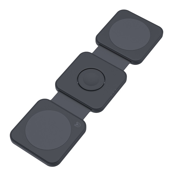 Dviced DV230003 15W 3in1 összecsukható fekete vezeték nélküli töltő állomás (DV230003)