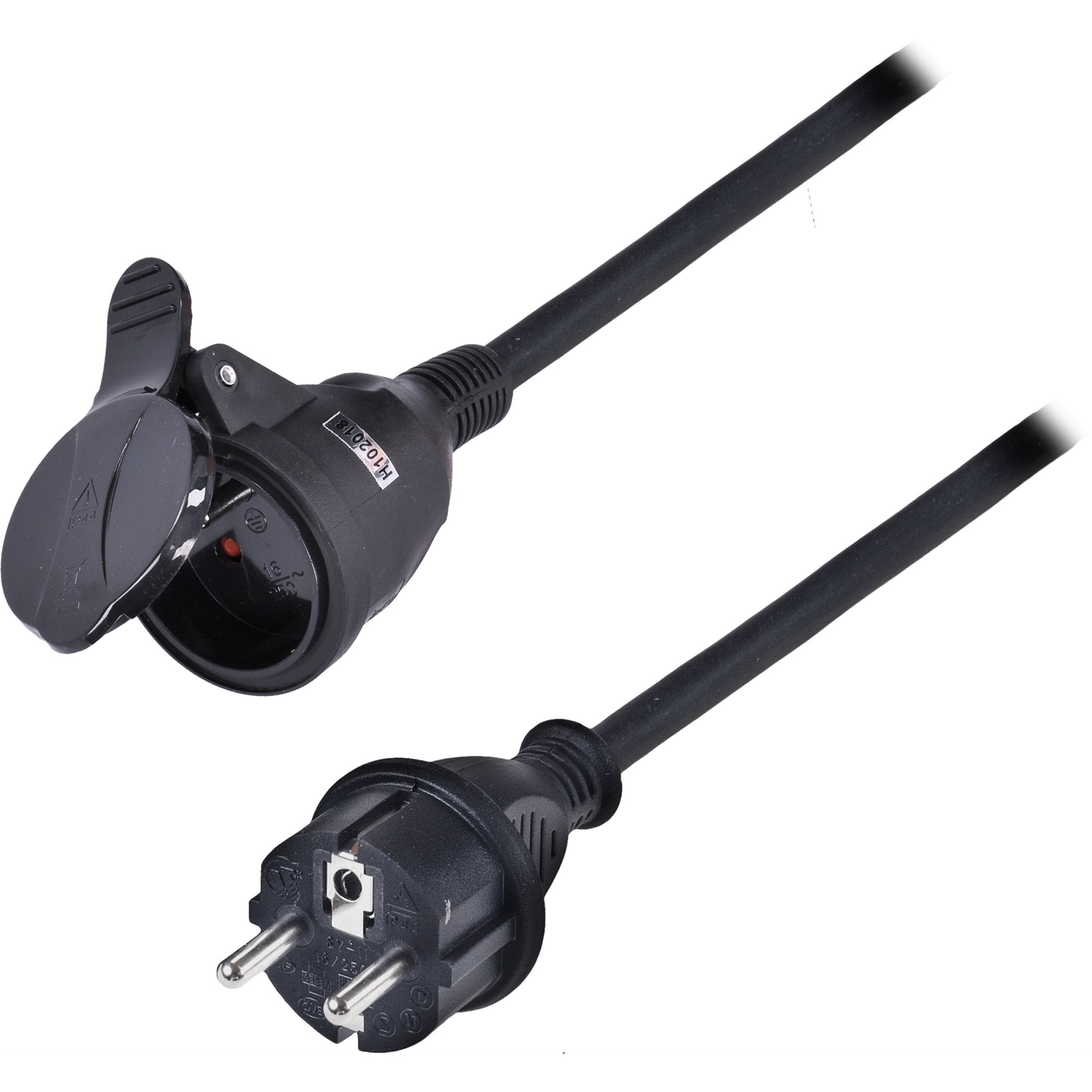 Solight hosszabbító vezeték - kapcsoló, 30 m, 3 x 1,5 mm2, gumi, fekete (PS34)