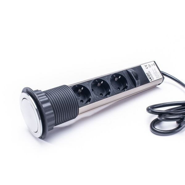 TOO PPS-301-3C rejtett hálózati elosztó 3 aljzat króm (PPS-301-3C)