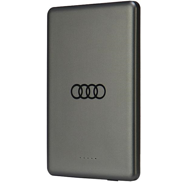 Audi Big LOGO MagSafe vezeték nélküli töltő Powerbank 15W 5000mAh - Szürke (AU-MWPB5000-GT/D1-GY)