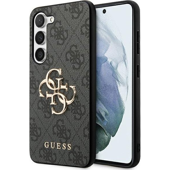 Guess PU 4G Metal Logo Samsung Galaxy S23 FE hátlap tok, szürke (GSM179318)