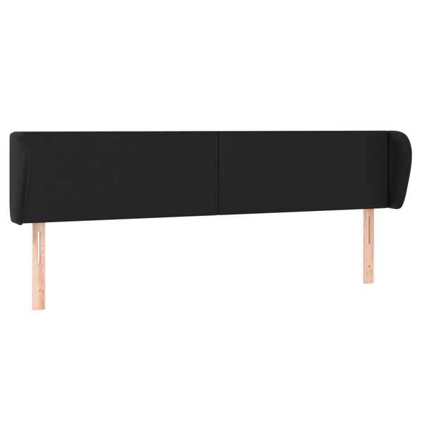 Tăblie de pat cu aripioare negru 163x23x78/88cm piele ecologică