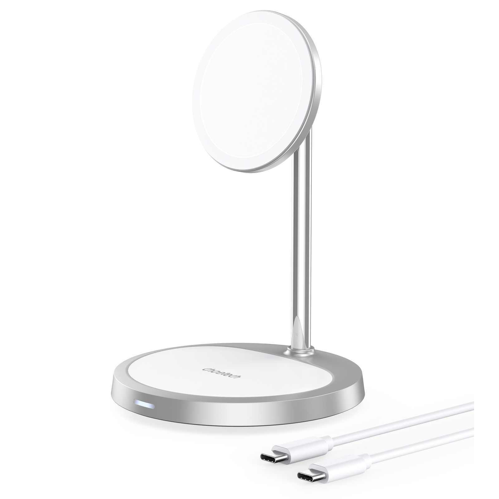 Choetech T575-F 2in1 Vezeték nélküli töltő 15W - Fehér/Ezüst (T575-F)