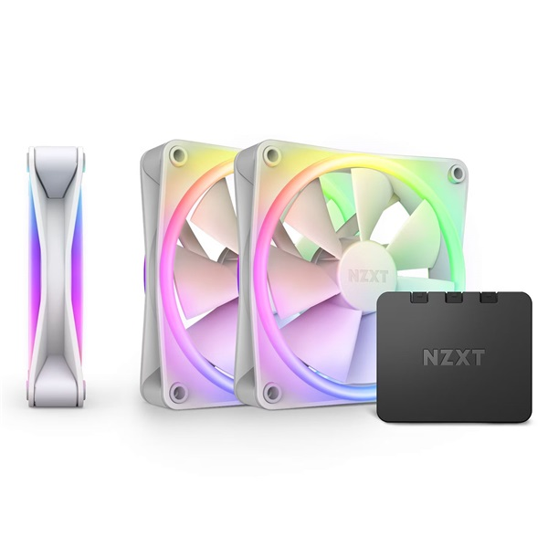 F120 RGB DUO Triple 120x120x25 (weiß, 3er Pack, inkl. RGB-Controller, 120 mm)