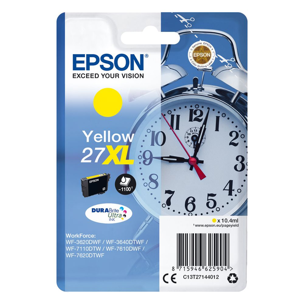 Epson Alarm clock C13T27144012 inkoustová náplň 1 kusů Originální Vysoká (XL) výtěžnost Žlutá