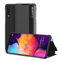 Калъф за мобилен телефон, съвместим, Samsung Galaxy A50s (SM-A507F) / Galaxy A30s (SM-A307F) / Galaxy A50 (SM-A505F) Калъф Gigapack стоящ, кожен ефект (капка, странично отваряне, настолен държач, прозорец) черен, гигапакетна опаковка