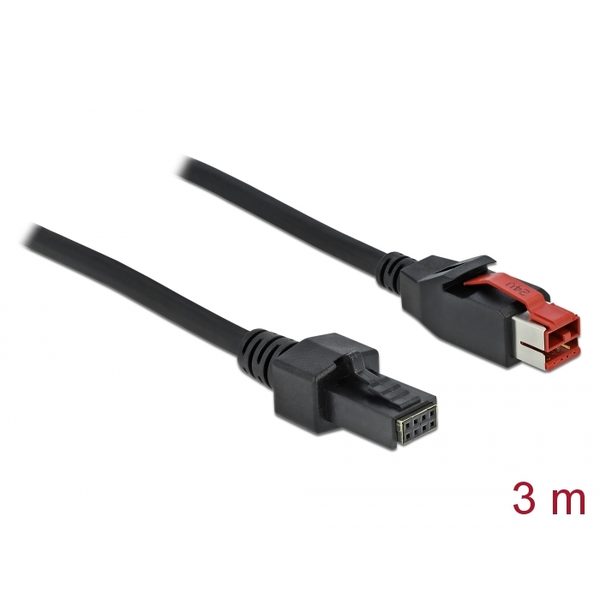 Delock PoweredUSB Kabel Stecker 24 V zu 2 x 4 Pin Stecker 3 m für POS Drucker und Terminals