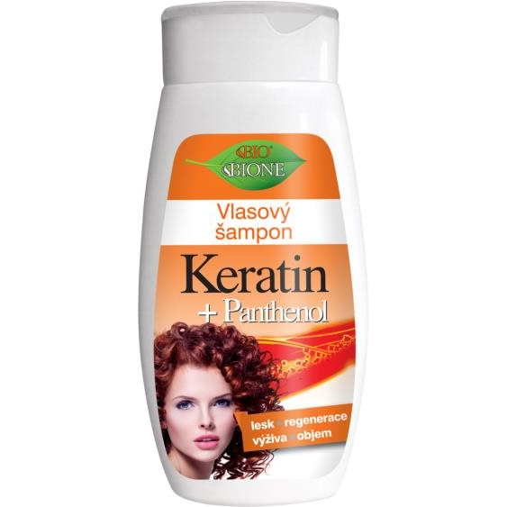 BIONE COSMETICS Bio Keratin és Pantenol Regeneráló tápláló sampon 260 ml (8595061606657)