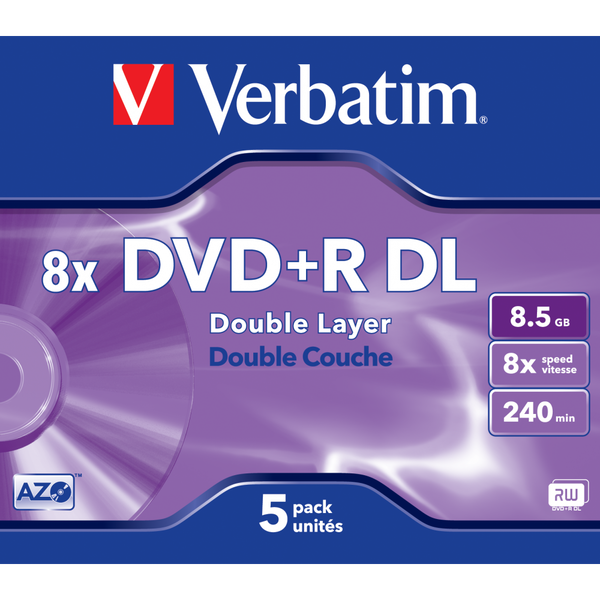 Verbatim 43541 írható DVD 8,5 GB DVD+R DL 5 dB