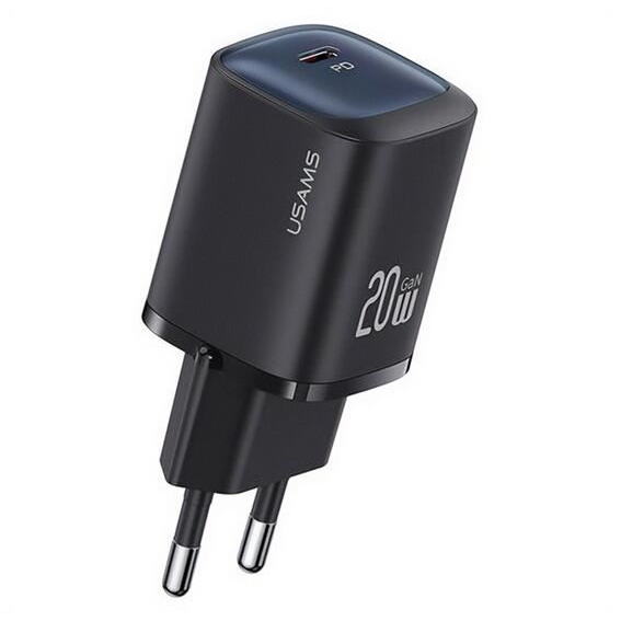 Usams CC248 USB-C hálózati töltő 20W fekete (CC248TC01) (CC248TC01)
