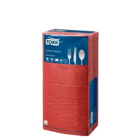 Tork Advanced szalvéta 1/4 hajtogatott, 2 rétegű 33x33cm piros (477210) (T477210)