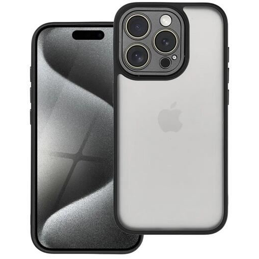 Gigapack Apple iPhone 15 Pro szilikon tok akril hátlappal fekete (GP-153371) (GP-153371)