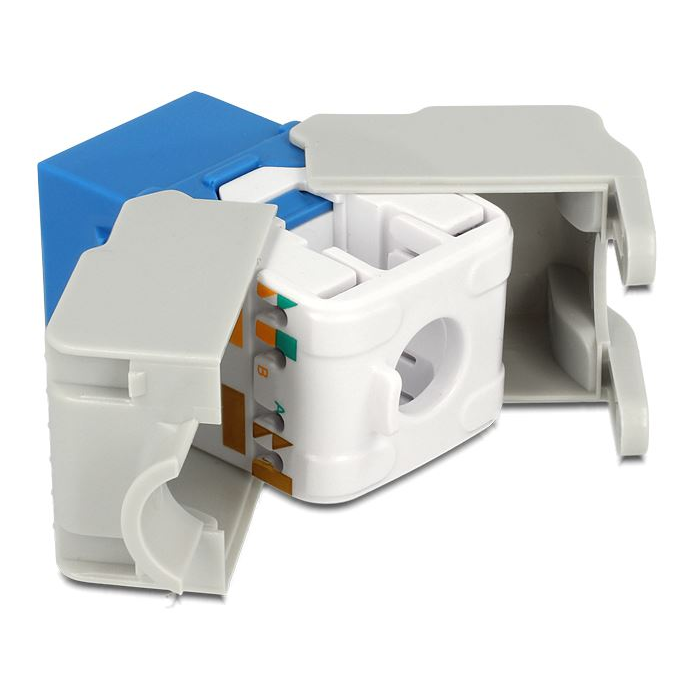 Delock Keystone modul RJ45 aljzat > LSA Cat.6 UTP kék (86343) (del86343)