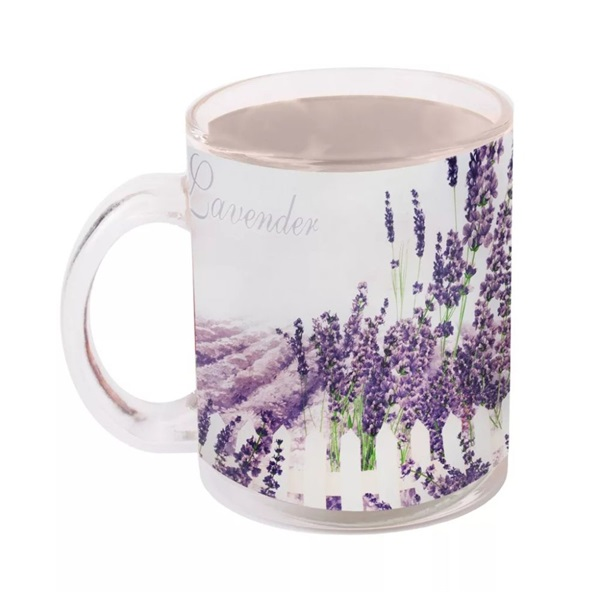 IRIS üveg bögre levendula minta 9,7cm (102023)