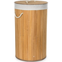 G21 szennyeskosár 55 l, bambusz kerek fehér kosárral