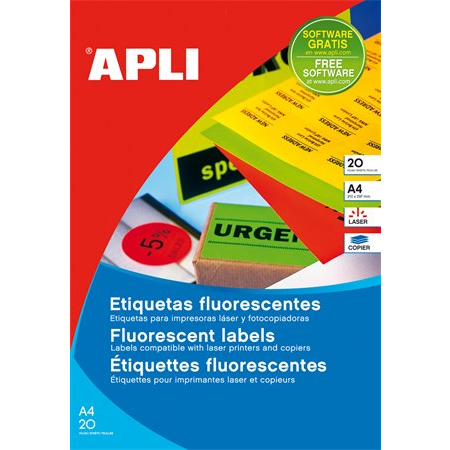 Apli 64x33,9mm színes kerekített sarkú Etikett 480 etikett/csomag Neon zöld (02873)