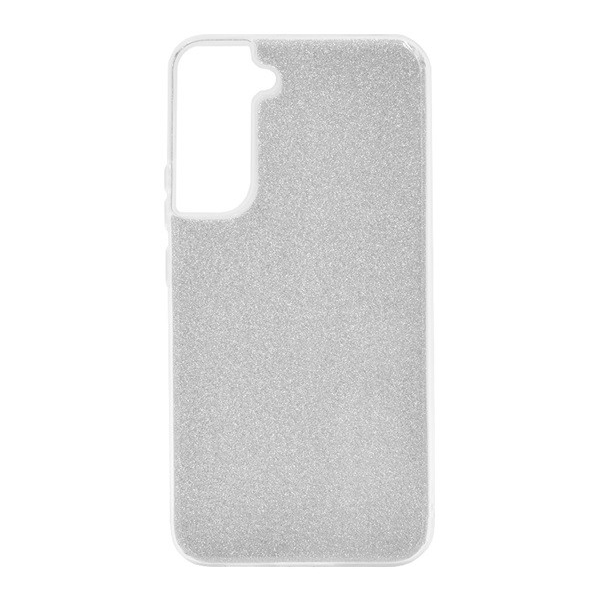 Szilikon telefonvédő (műanyag belső, csillogó hátlap) EZÜST [Samsung Galaxy S22 Plus 5G (SM-S906)] (5996591140445)