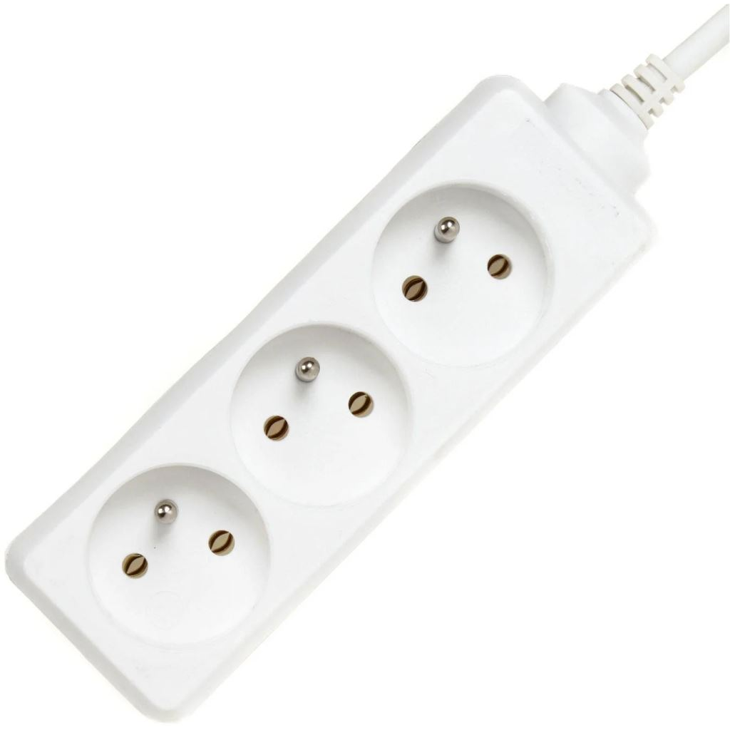 PremiumCord hosszabbító 3 francia aljzat 5m fehér (pp3-05) (pp3-05)